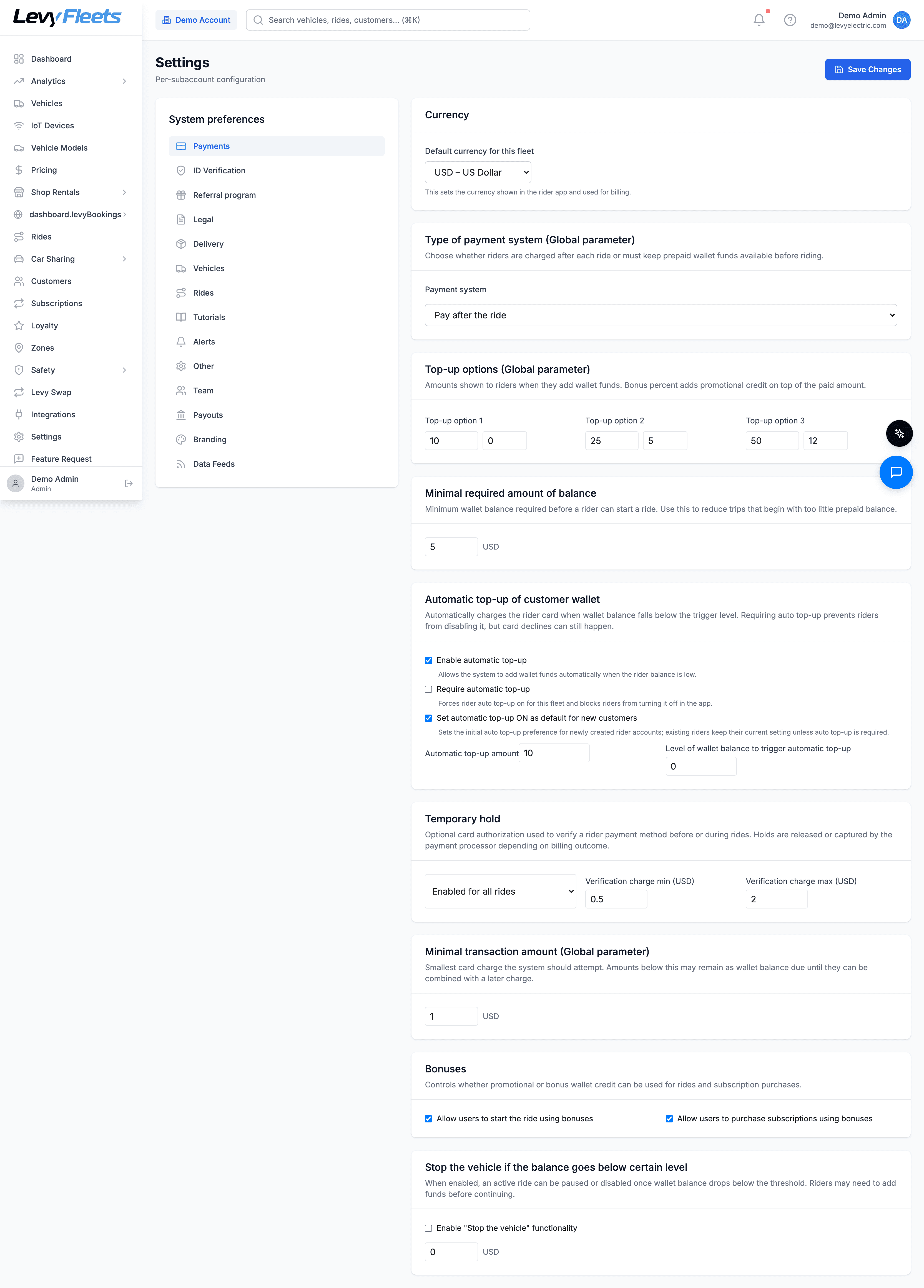 White-label branding settings