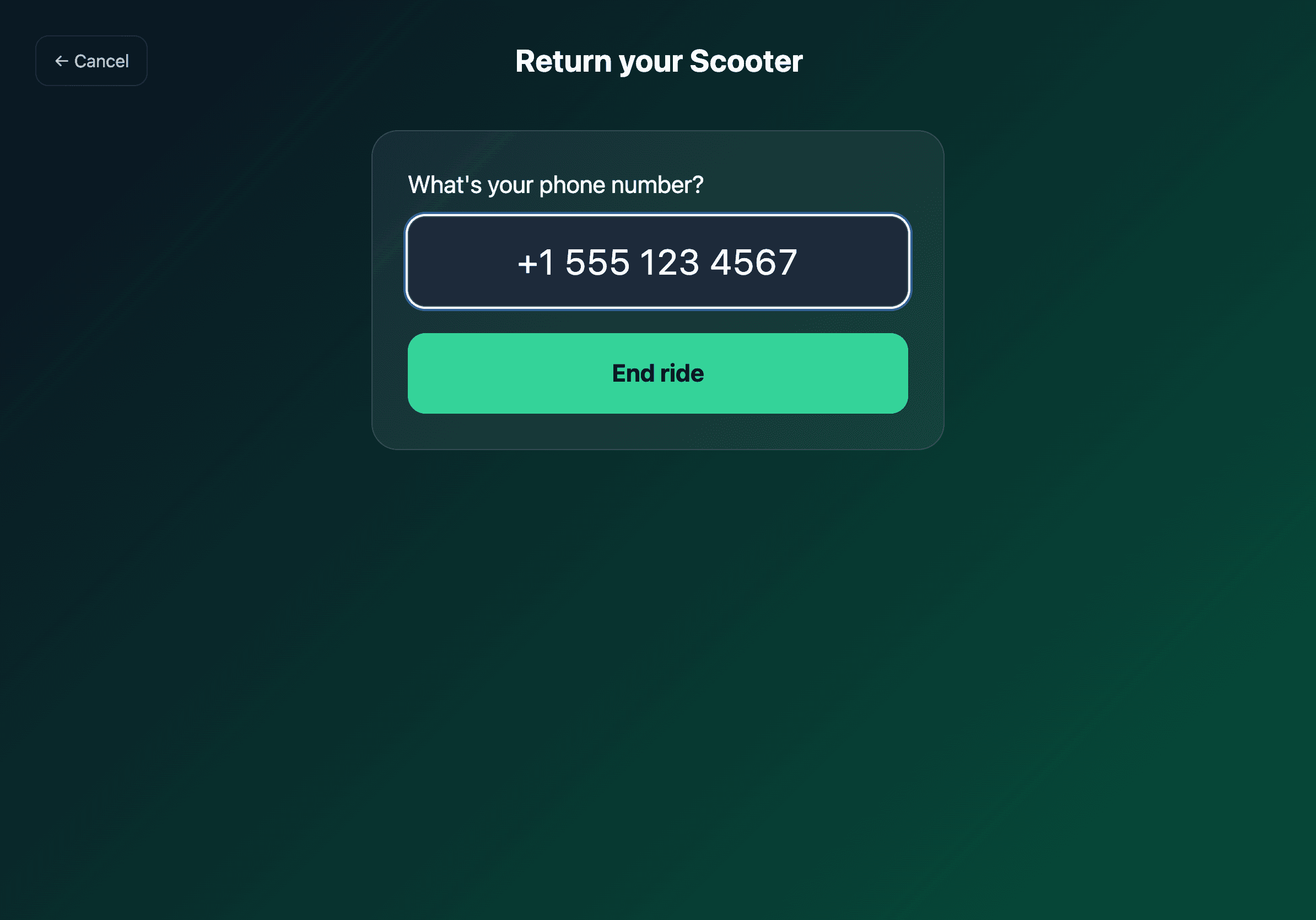 Tela de entrada de telefone com um numero digitado