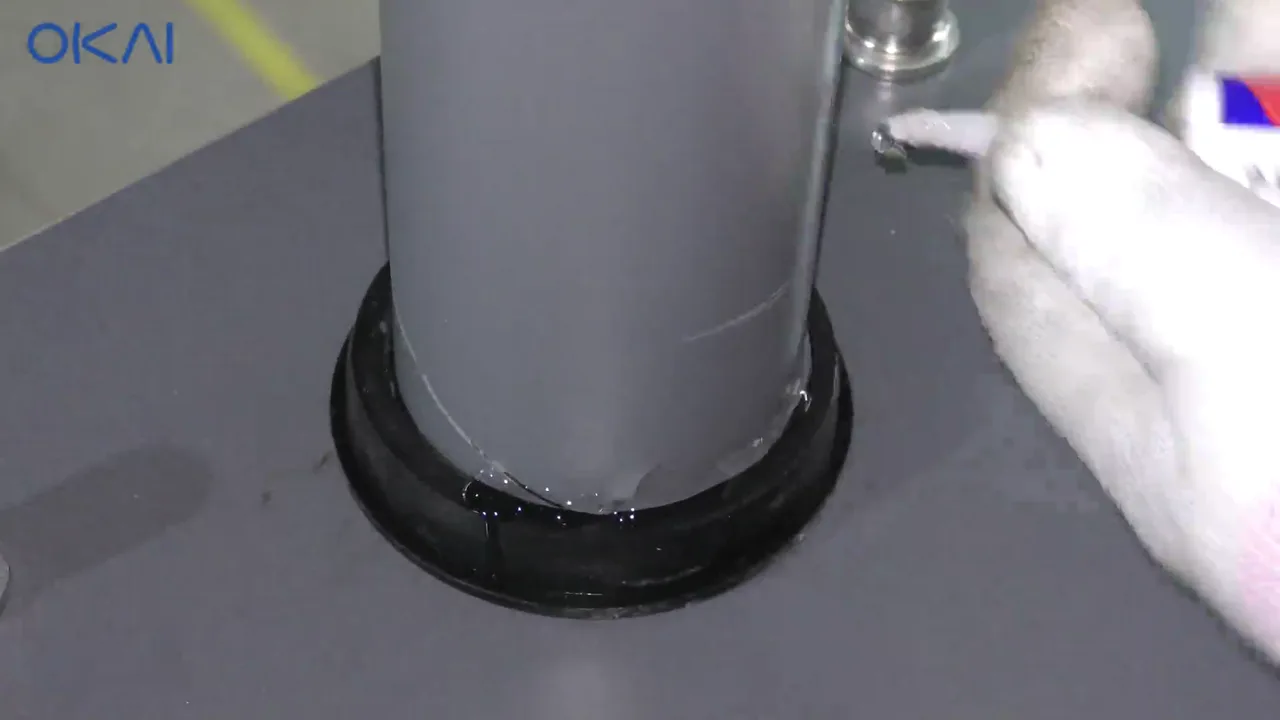 Weatherproof sealant applied around the charging-station mast