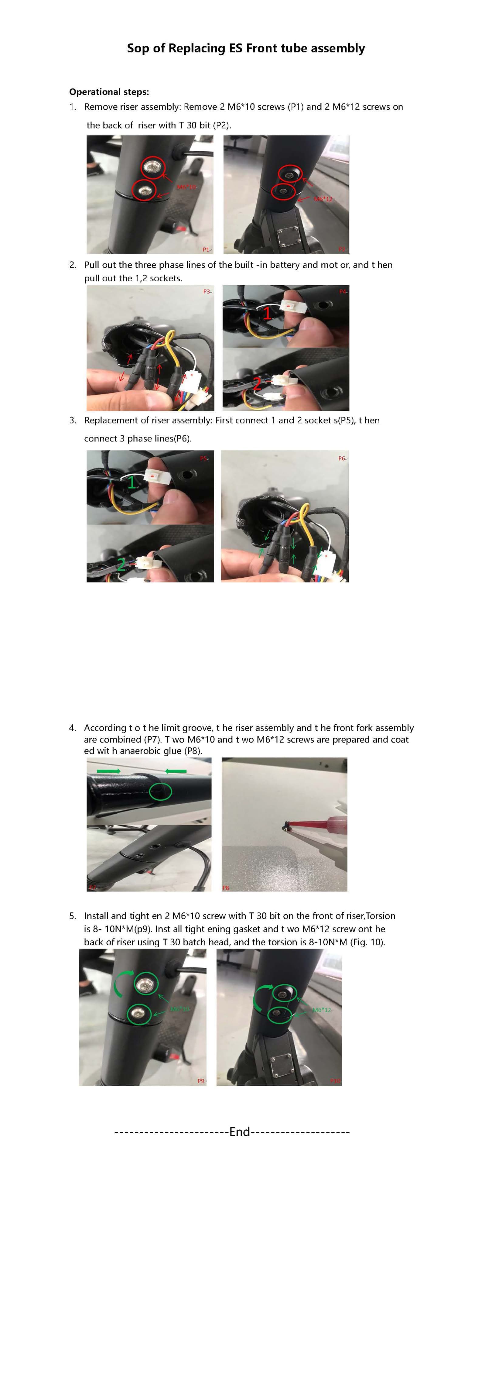 SOP - Replace Front Tube Assembly (ES4) - Visual SOP