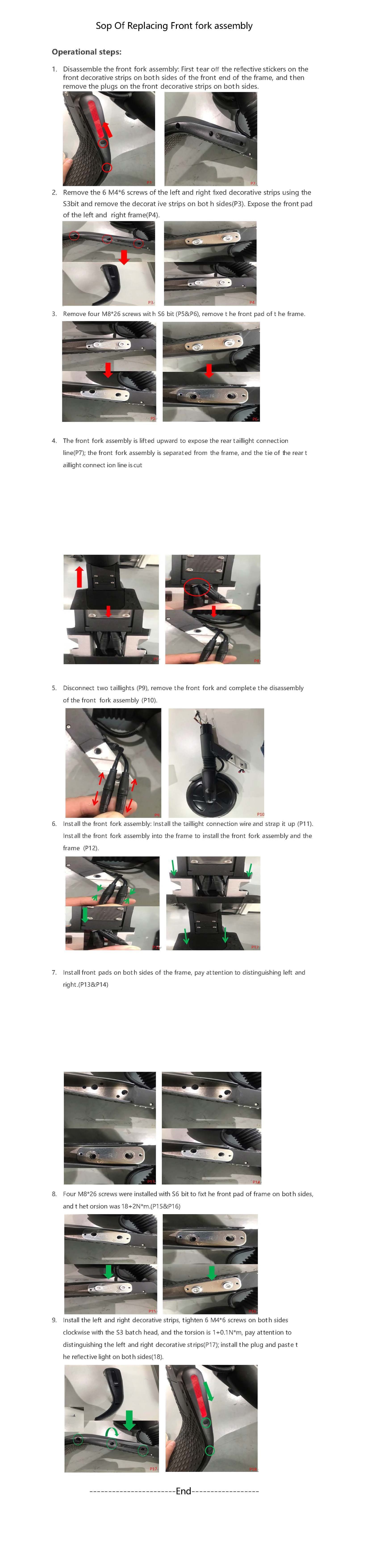 SOP - Replace Front Fork Assembly (ES4) - Visual SOP