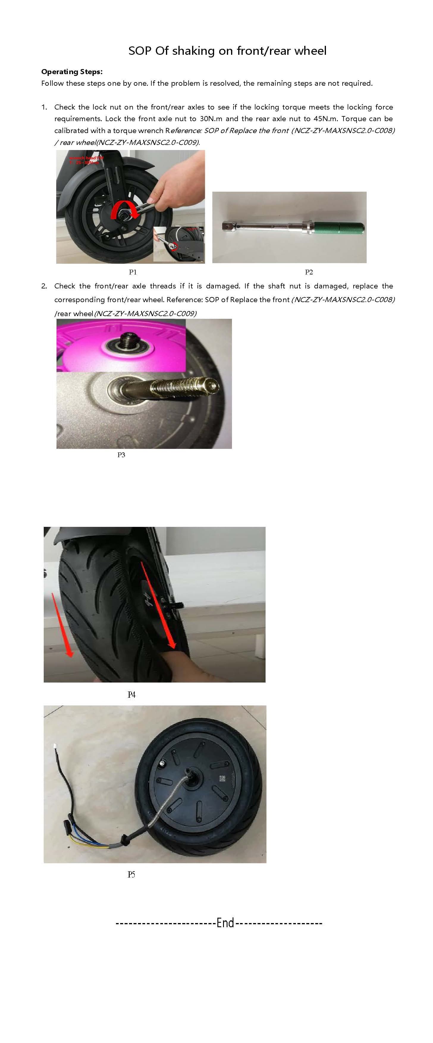 SOP - Front/Rear Wheel Shaking (MAX) - Visual SOP
