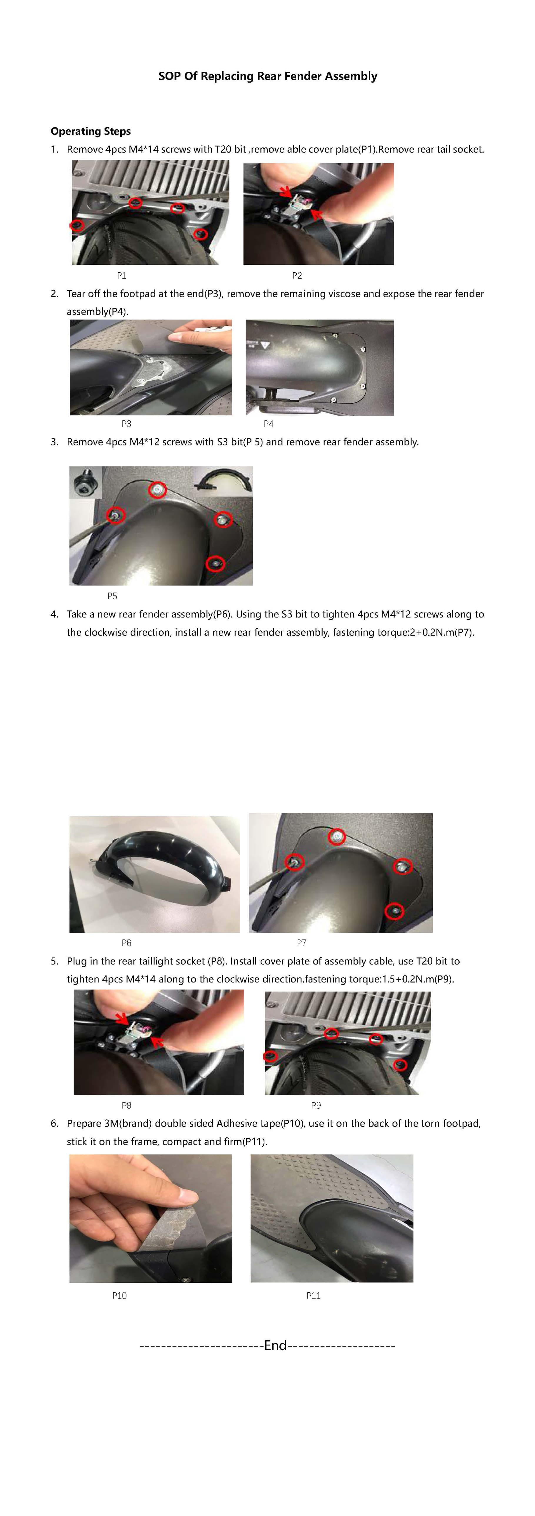 SOP - Replace Rear Fender Assembly (MAX) - Visual SOP
