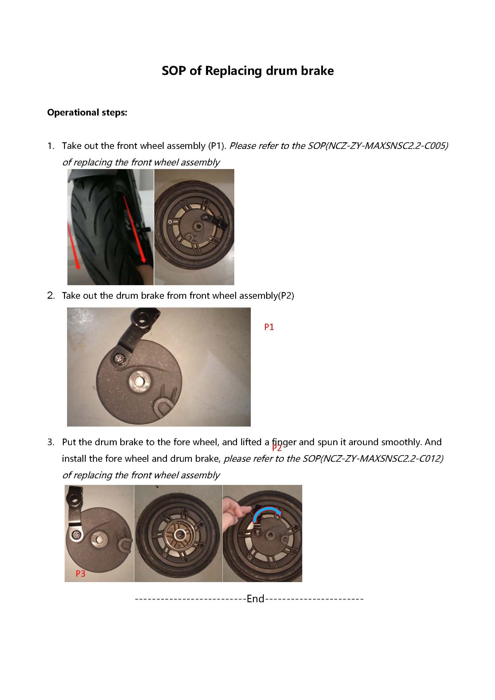 SOP - Replace Drum Brake (MAX PRO) - Visual SOP
