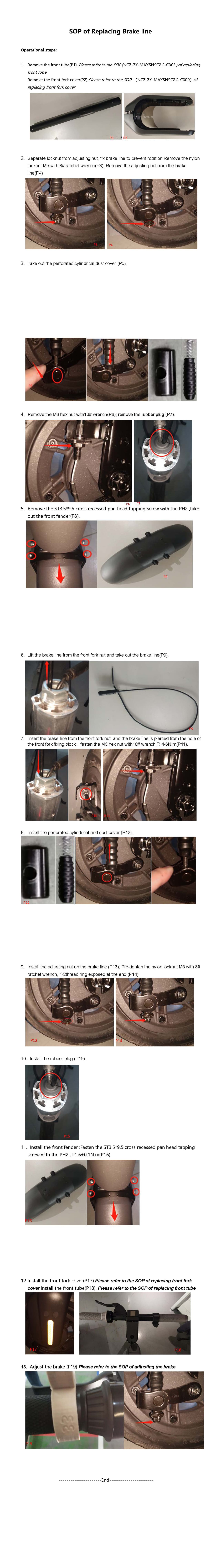 SOP - Replace Brake Line (MAX PRO) - Visual SOP