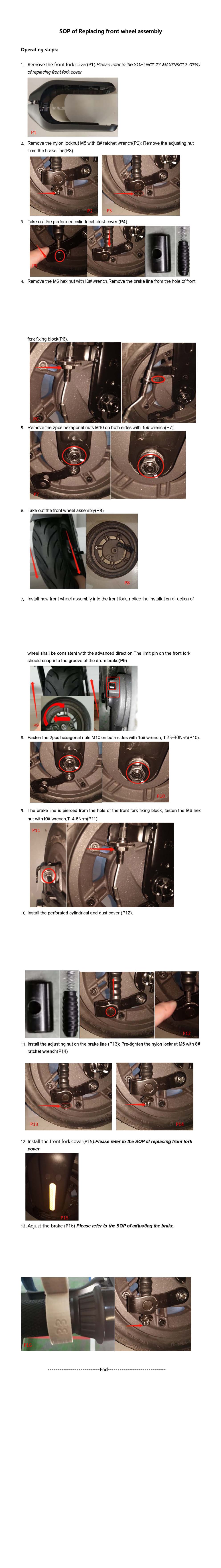 SOP - Replace Front Wheel Assembly (MAX PRO) - Visual SOP