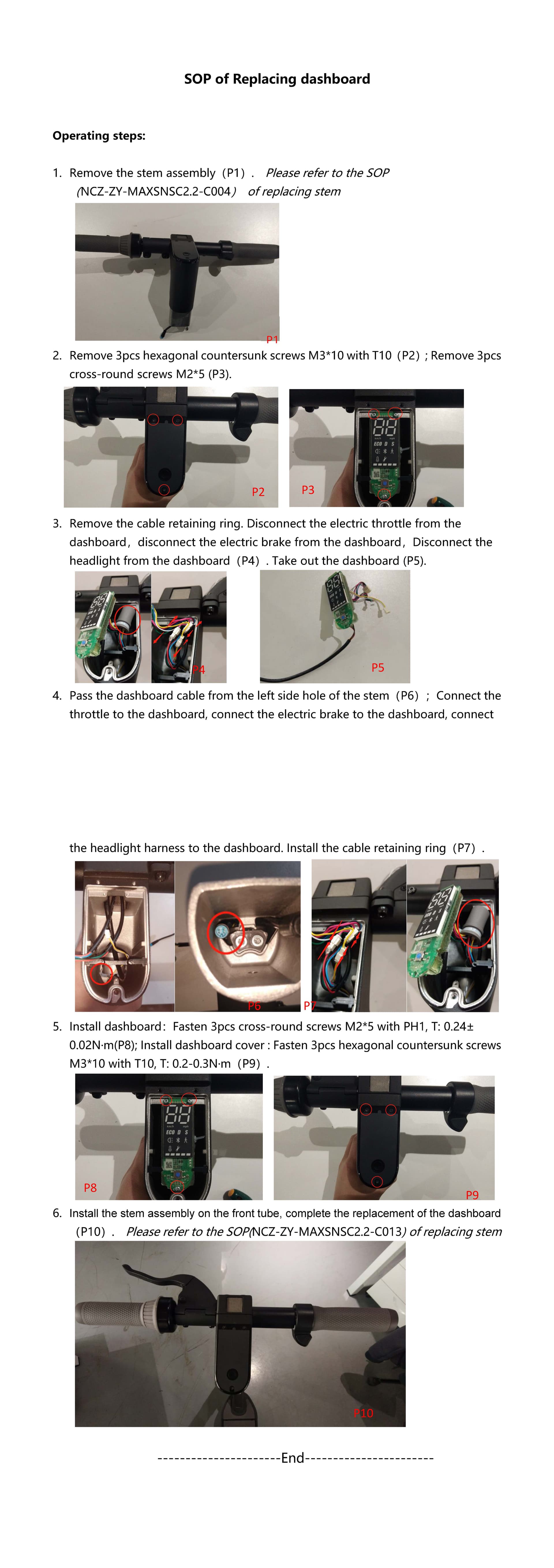 SOP - Replace Dashboard (MAX PRO/2.2) - Visual SOP