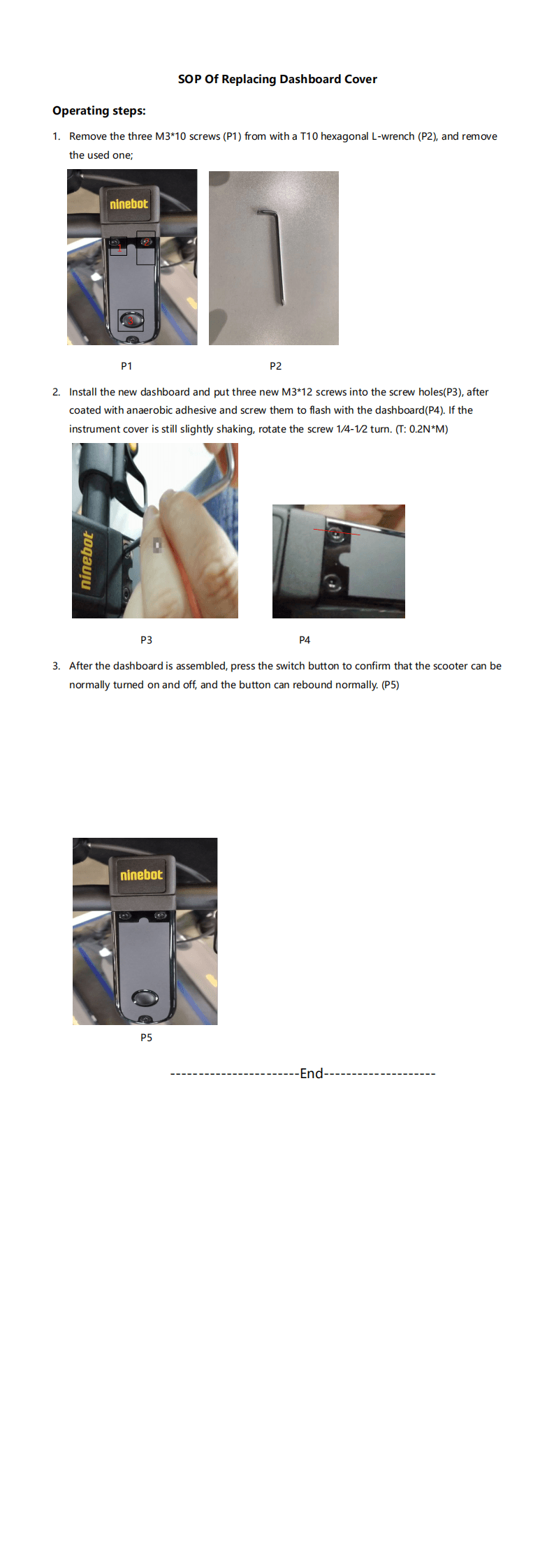 SOP - Replace Dashboard Cover (MAX) - Visual SOP