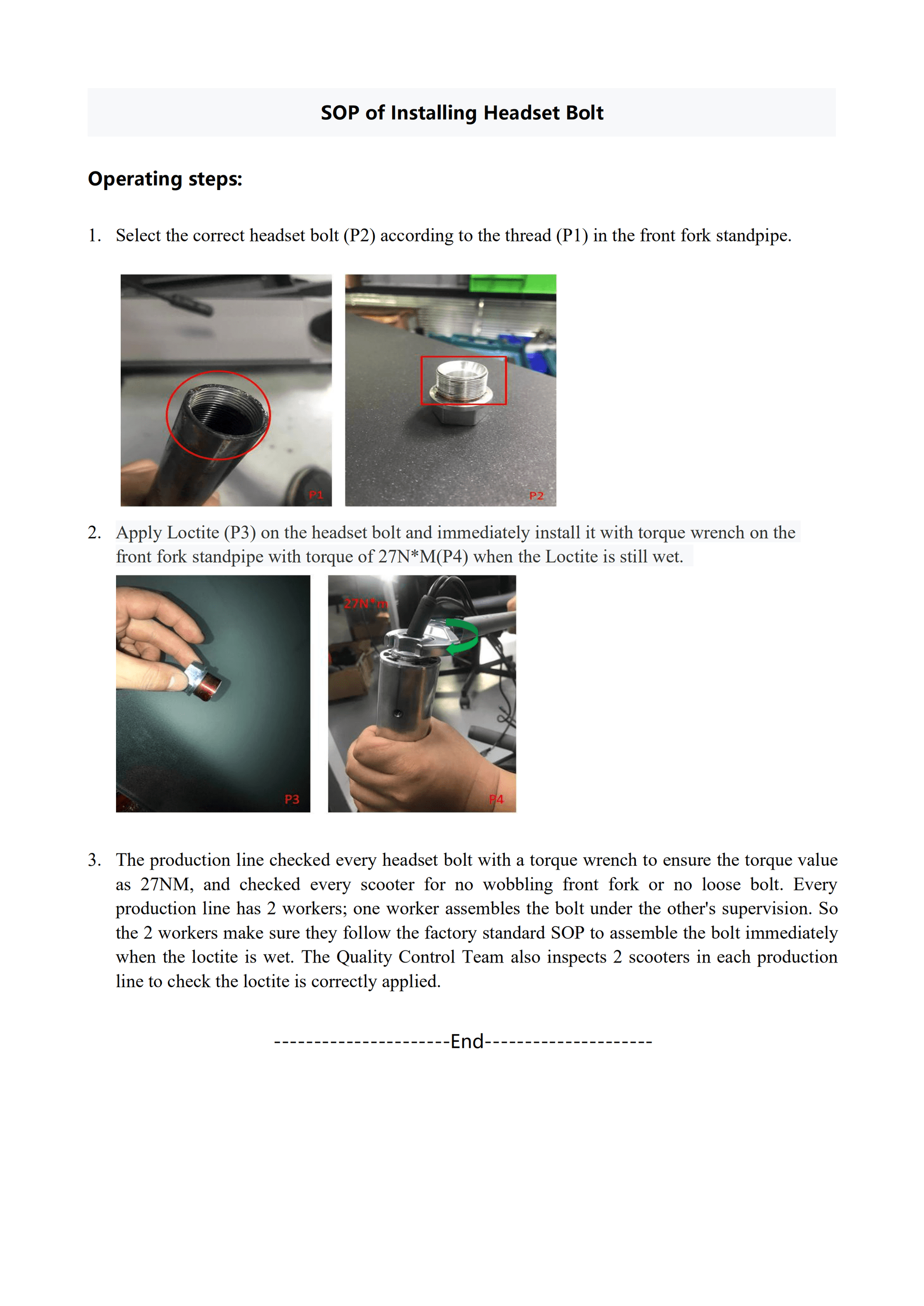 SOP - Installing Headset Bolt (MAX PRO) - Visual SOP