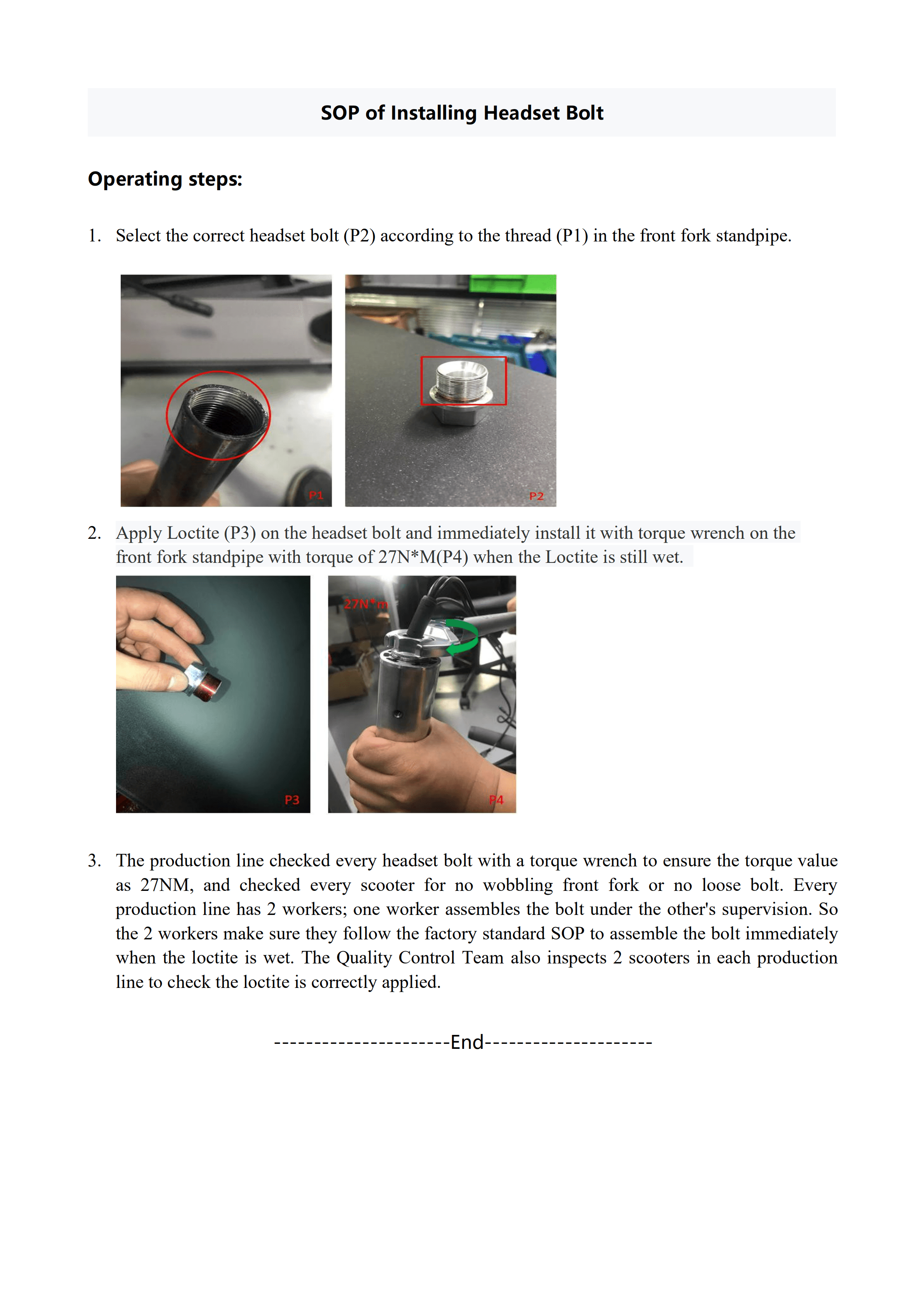 SOP - Installing Headset Bolt (MAX PRO) - Visual SOP